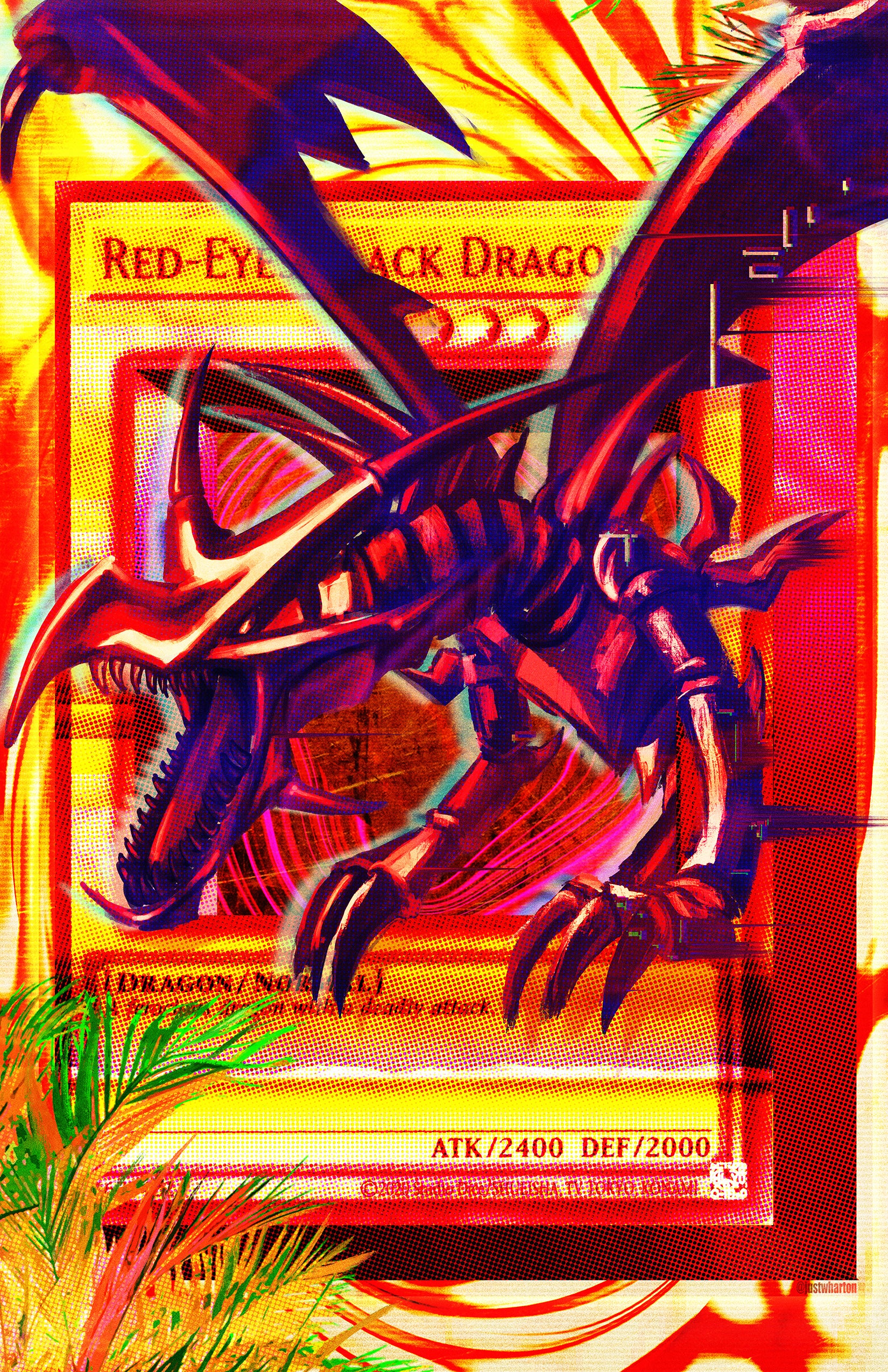 Red Eyes Black Dragon Holographic 11 x 17 justwhartonart Red Eyes Black Dragon Holographic 11 x 17 justwhartonart
