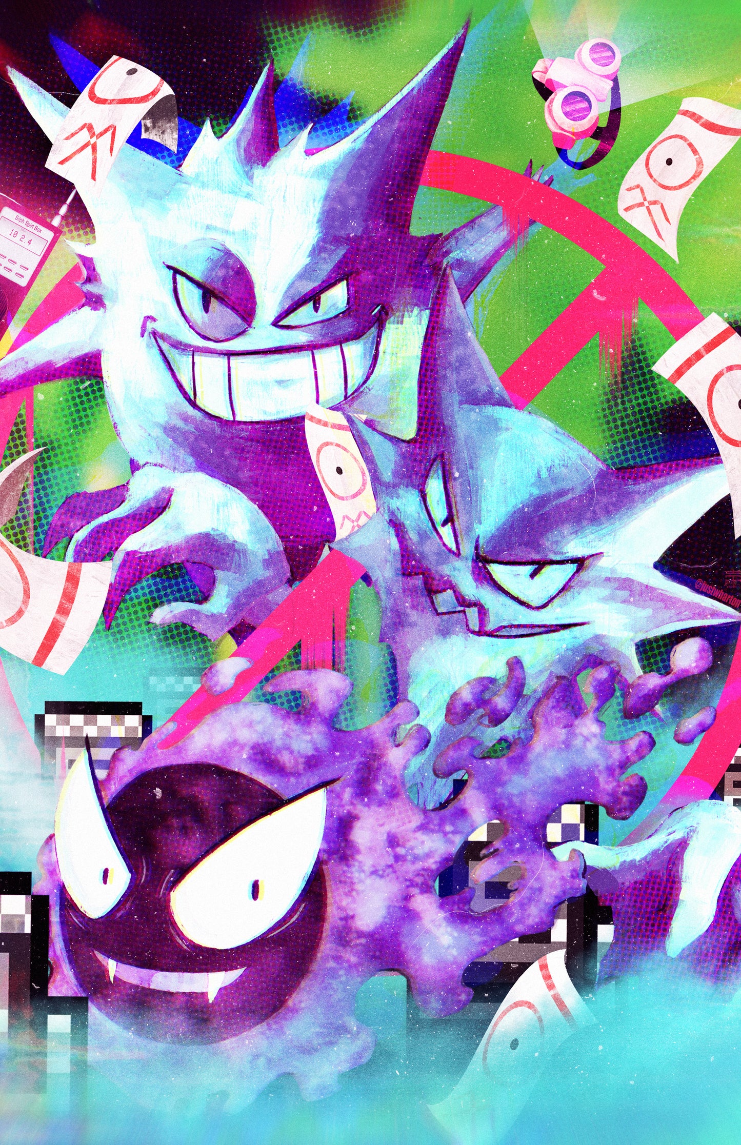 Holographic Gengar Line (11x17)